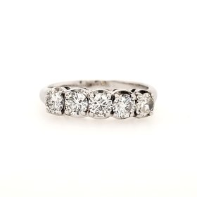 475485 14K WHITE GOLD 1CT 5 DIAMOND COMMON PRONG BAND