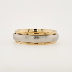 475127 14K 6MM TWO TONE / SATIN CENTER POLISHED EDGES (SIZE11)