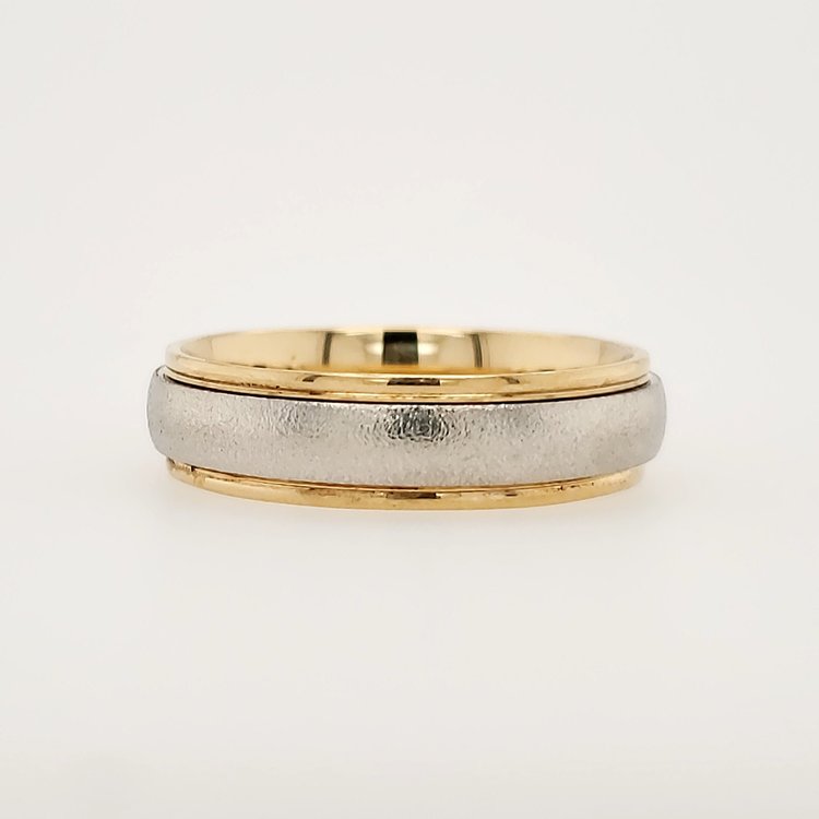 475127 14K 6MM TWO TONE / SATIN CENTER POLISHED EDGES (SIZE11)