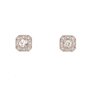 31663 14K WHITE GOLD DIAMOND  SQUARE ANTIQUE DESIGN JACKETS
