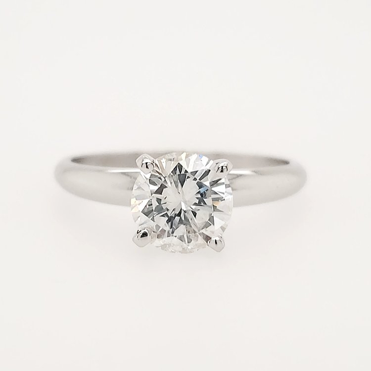 475512 14K WHITE GOLD 1.18CT H I1 ROUND DIAMOND CENTER SOLITAIRE ENAGEMENT RING