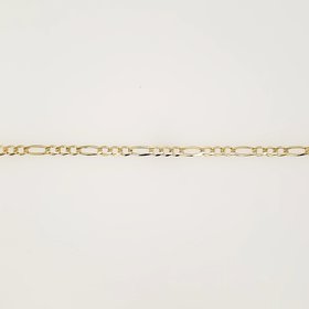 25101 14K YELLOW GOLD 8" FIGARO LINK 3.84MM MENS BRACELET