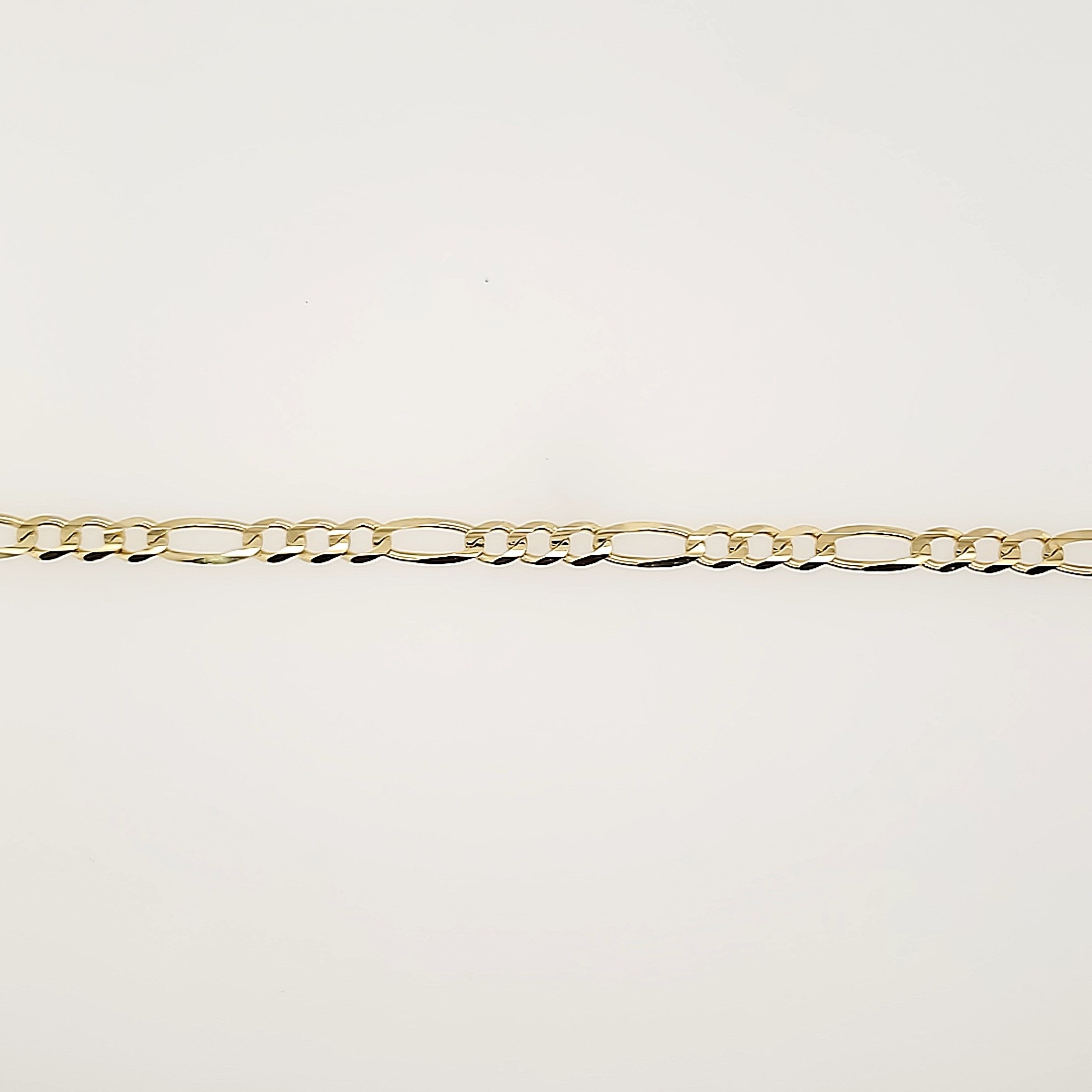 25102 14K YELLOW GOLD 8" FIGARO LINK 4.75MM MENS BRACELET