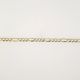 25102 14K YELLOW GOLD 8" FIGARO LINK 4.75MM MENS BRACELET