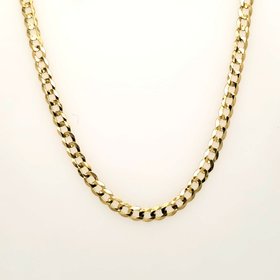 50145 14K YELLOW GOLD 20" 3.10MM DIAMOND CUT CUBAN CHAIN