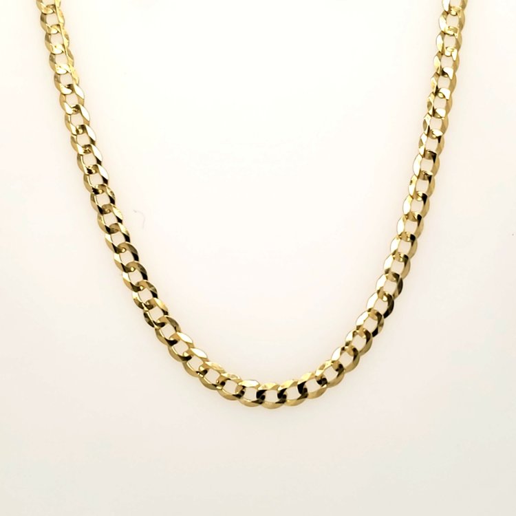 50145 14K YELLOW GOLD 20" 3.10MM DIAMOND CUT CUBAN CHAIN