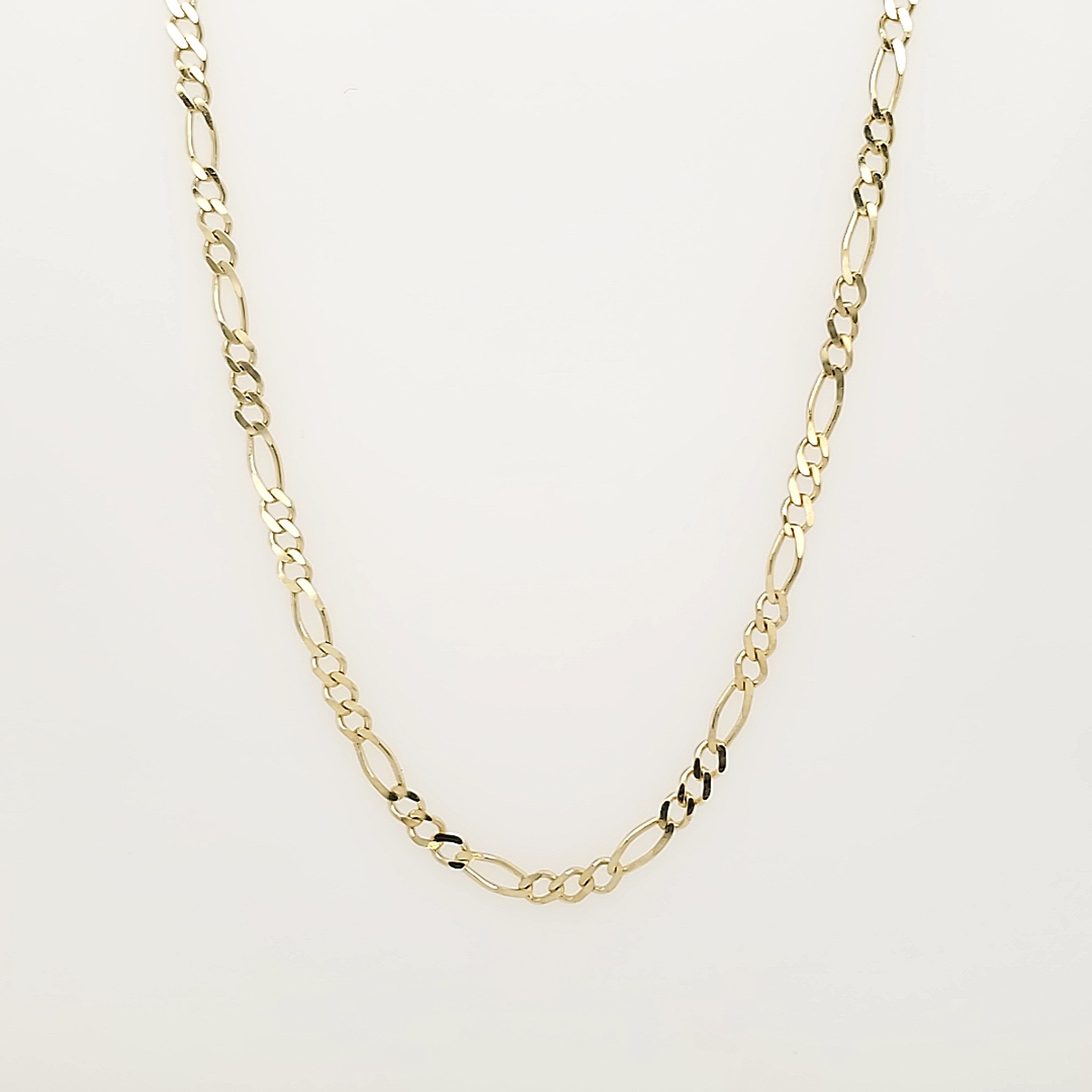 50147 14K YELLOW GOLD 20" FIGARO 3.08MM CHAIN