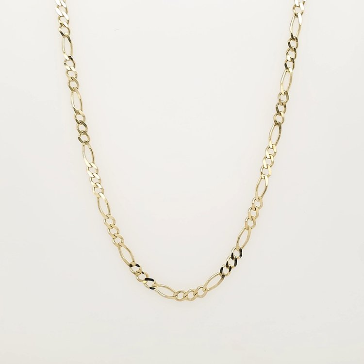 50147 14K YELLOW GOLD 20" FIGARO 3MM CHAIN