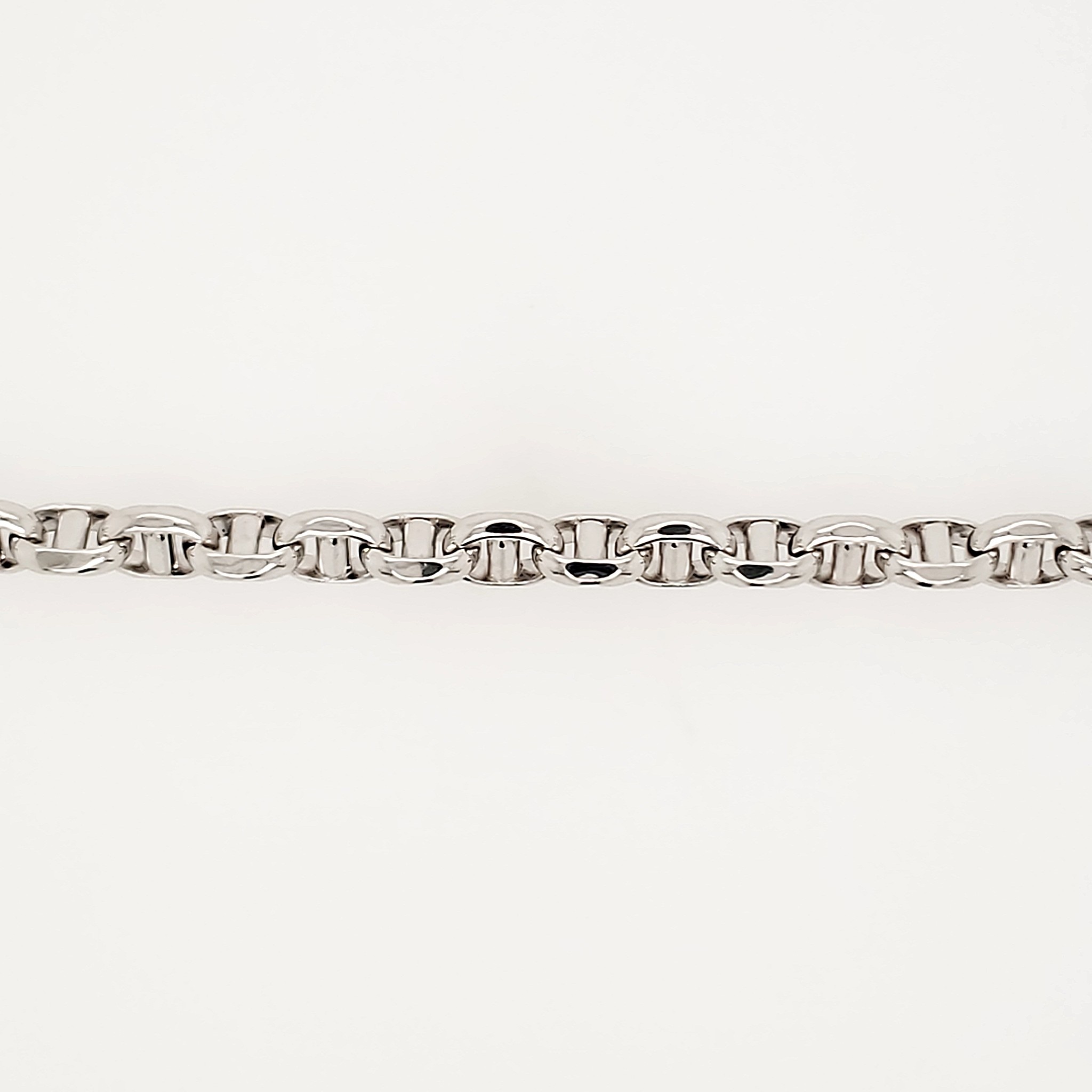 25105 14K WHITE GOLD 8" PUFFY GUCCI LINK 5.15MM MENS BRACELET