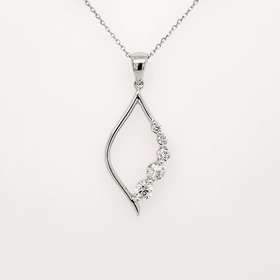 70140 14K WHITE GOLD .50TCW DIAMOND JOURNEY OPEN MARQUIS SHAPE PENDANT SET