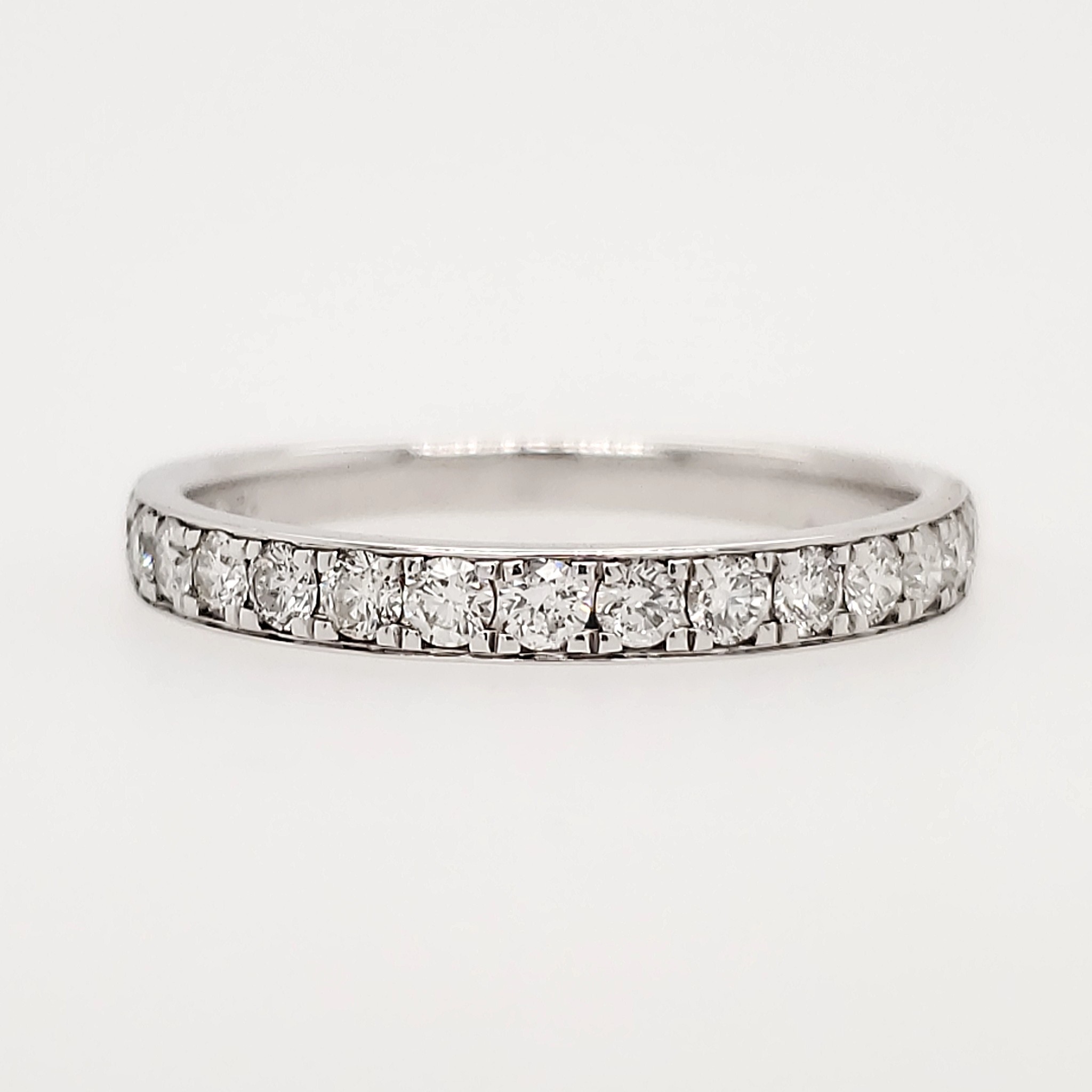 475043 14K WHITE GOLD .50TCW DIAMOND BEADED SET WEDDING BAND