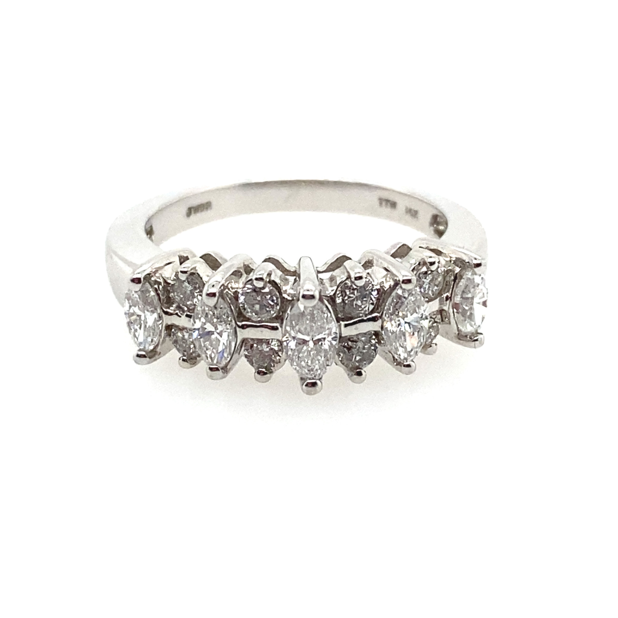 40188 14K WHITE GOLD 1.02CT DIAMOND MARQUISE BAND