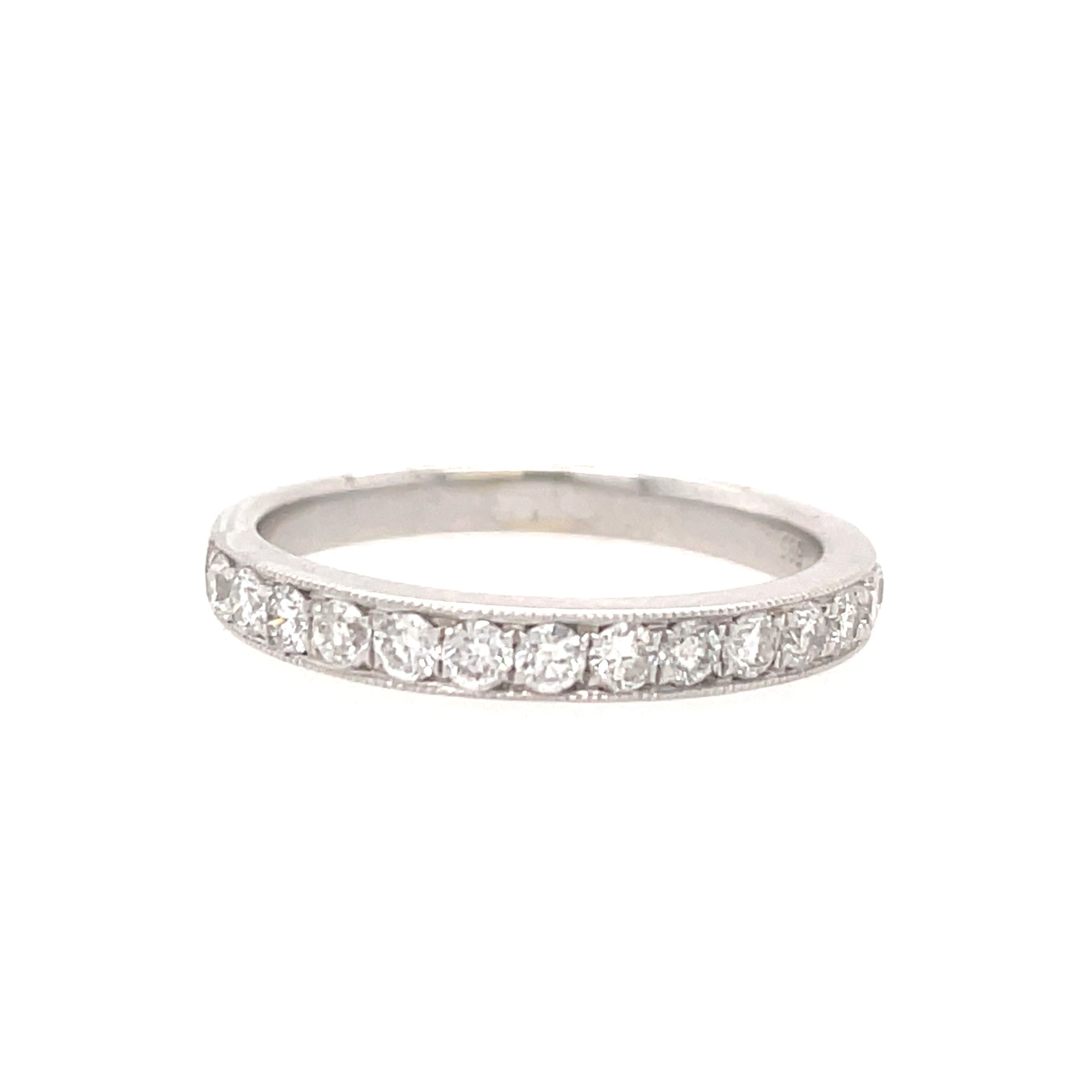 475378 14K WHITE GOLD .45CT DIAMOND MILIGRAIN WEDDING BAND