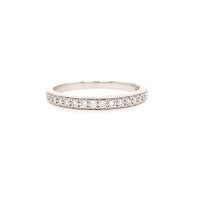 477668 14K WHITE GOLD .15CT DIAMOND  MILIGRAIN WEDDING  BAND