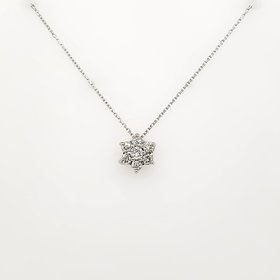 71158 14K WHITE GOLD  .50TCW  DIAMOND FLOWER CLUSTER PENDANT  NECKLACE