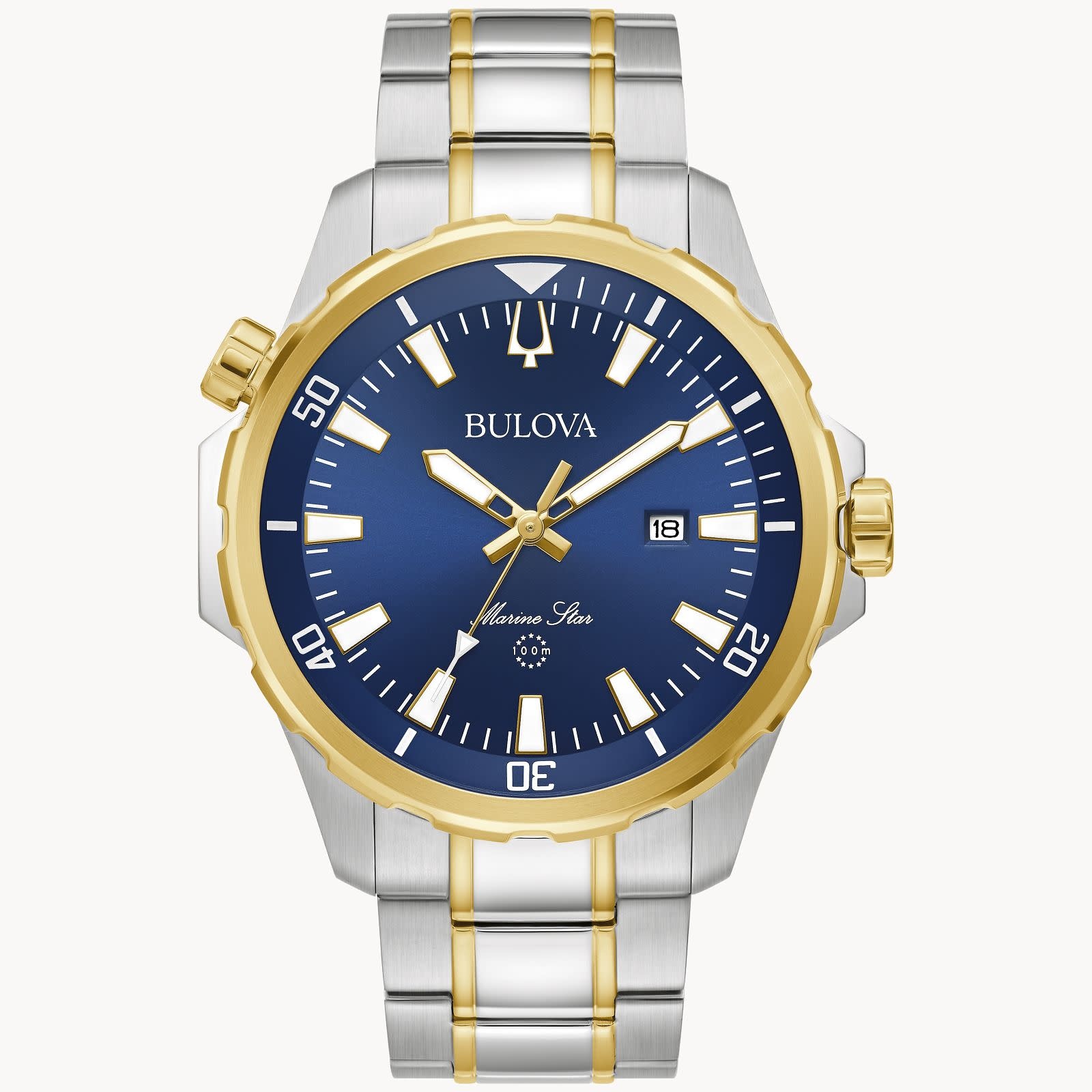 bulova 042429589407 BULOVA MENS MARINE STAR SERIES B TWO TONE BLUE DIAL