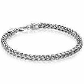 SMB233 ITALGEM STAINLESS STEEL 8.5' ROUND FRANCO POLISHED BRACELET