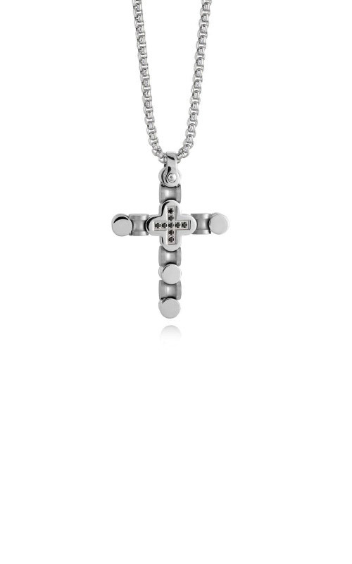 SC119 ITALGEM STAINLESS STEEL 22" ROUND BOX CHAIN WITH BRUSHED POLISH CUBIZ ZIRCONIA CROSS NECKLACE SC119 ITALGEM STAINLESS STEEL 22" ROUND BOX CHAIN WITH BRUSHED POLISH CUBIZ ZIRCONIA CROSS NECKLACE