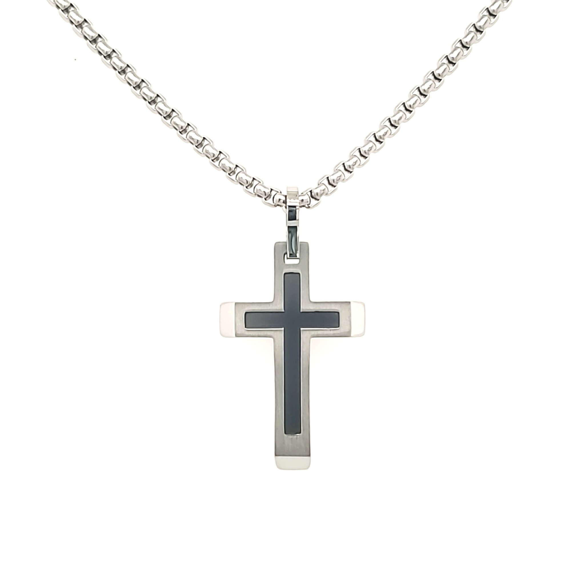 SC93 ITALGEM SYAINLESS STEEL 22" ROUND BOX CHAON WITH MATTE FINISH BLACK CENTER CROSS SC93 ITALGEM SYAINLESS STEEL 22" ROUND BOX CHAON WITH MATTE FINISH BLACK CENTER CROSS