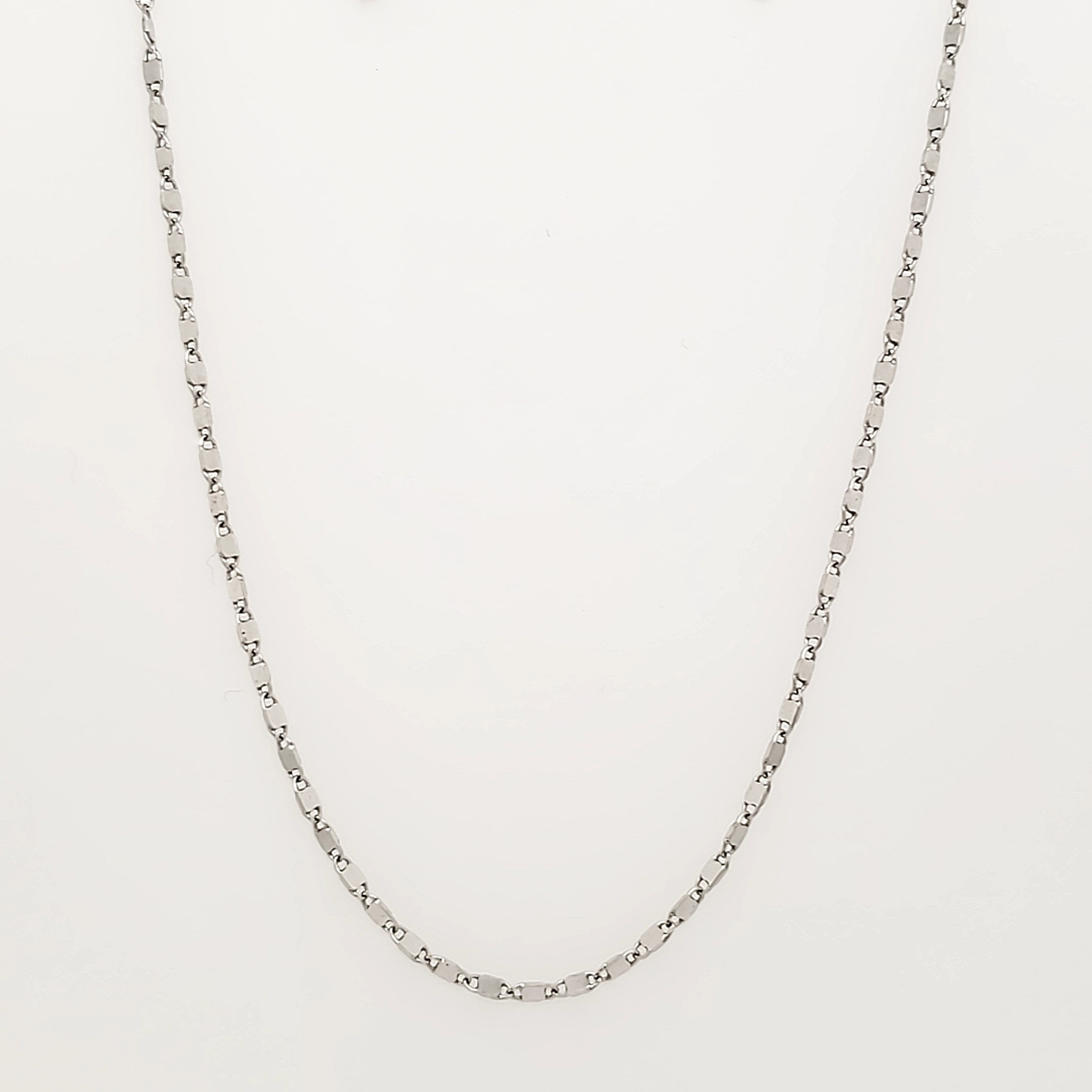 50170 14K WHITE GOLD 16" THIN GUCCI LINK CHAIN