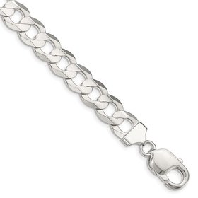 20128 STERLING SILVER 8" 9.75MM CUBAN LINK BRACELET