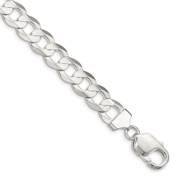 20128 STERLING SILVER 8" 9.75MM CUBAN LINK BRACELET