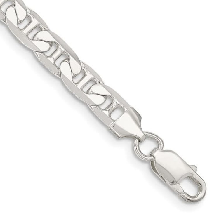 20128 STERLING SILVER 8" 7MM FLAT GUCCI LINK BRACELET