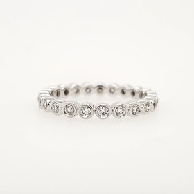 475068 14K WHITE GOLD .50CTW DIAMOND BEZEL SET ETERNITY WEDDING BAND