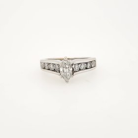 47595 14K WHITE GOLD  1.5CTW  MARQUISE  ENGAGEMENT RING