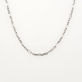 50175 14K WHITE GOLD 16" FANCY CABLE LINK CHAIN