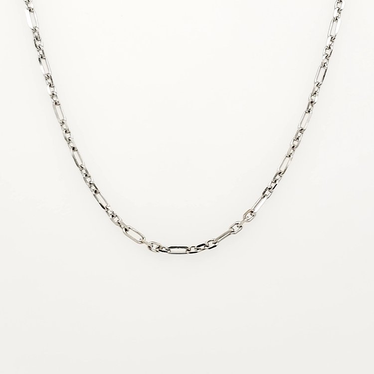 50175 14K WHITE GOLD 16" FANCY CABLE LINK CHAIN