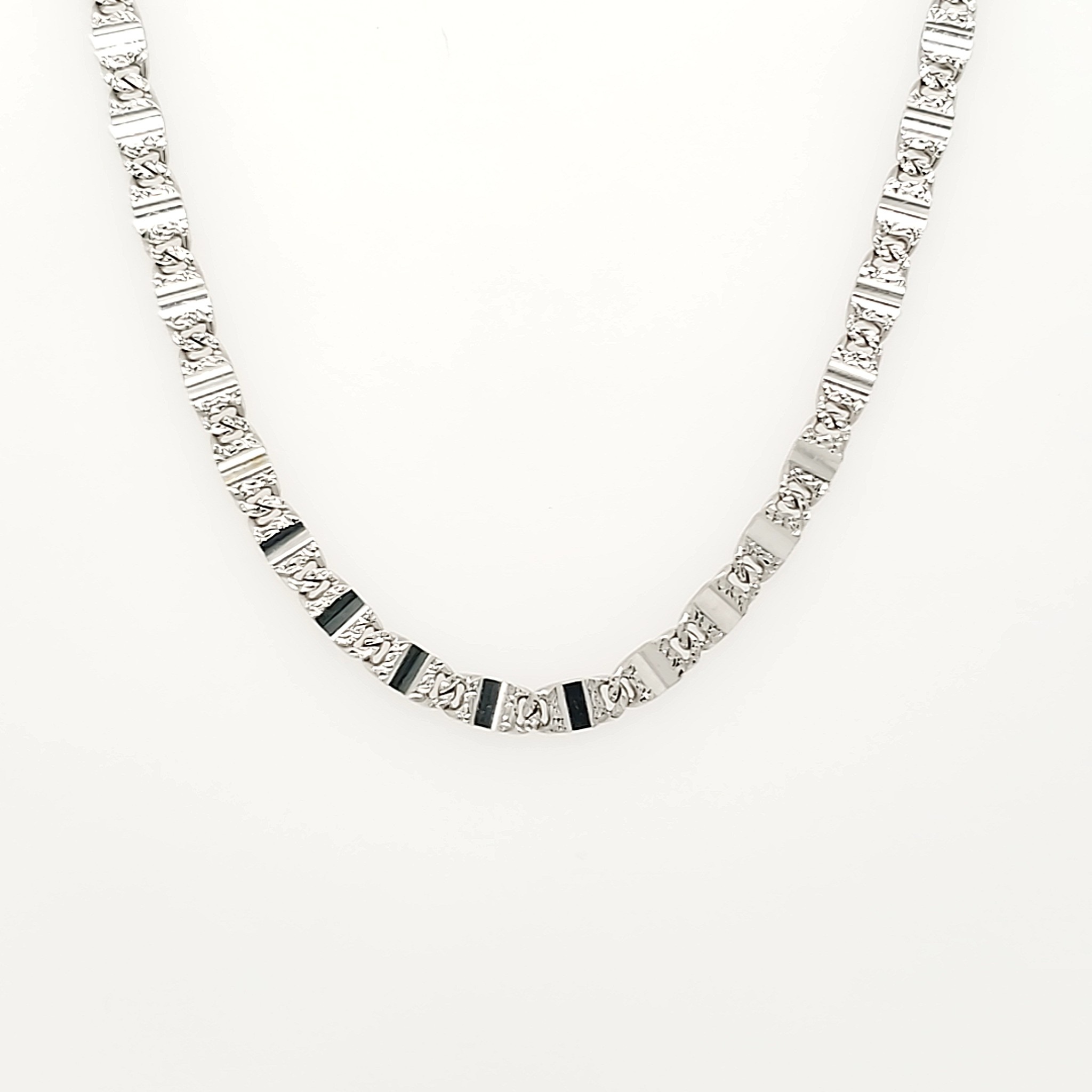 50182 14K WHITE GOLD 22" 2.95MM FLAT GUCCI DIAMOND CUT CHAIN