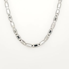 50183 14K WHITE GOLD 20" 3.40MM FLAT GUCCI DIAMOND CUT EDGE CHAIN