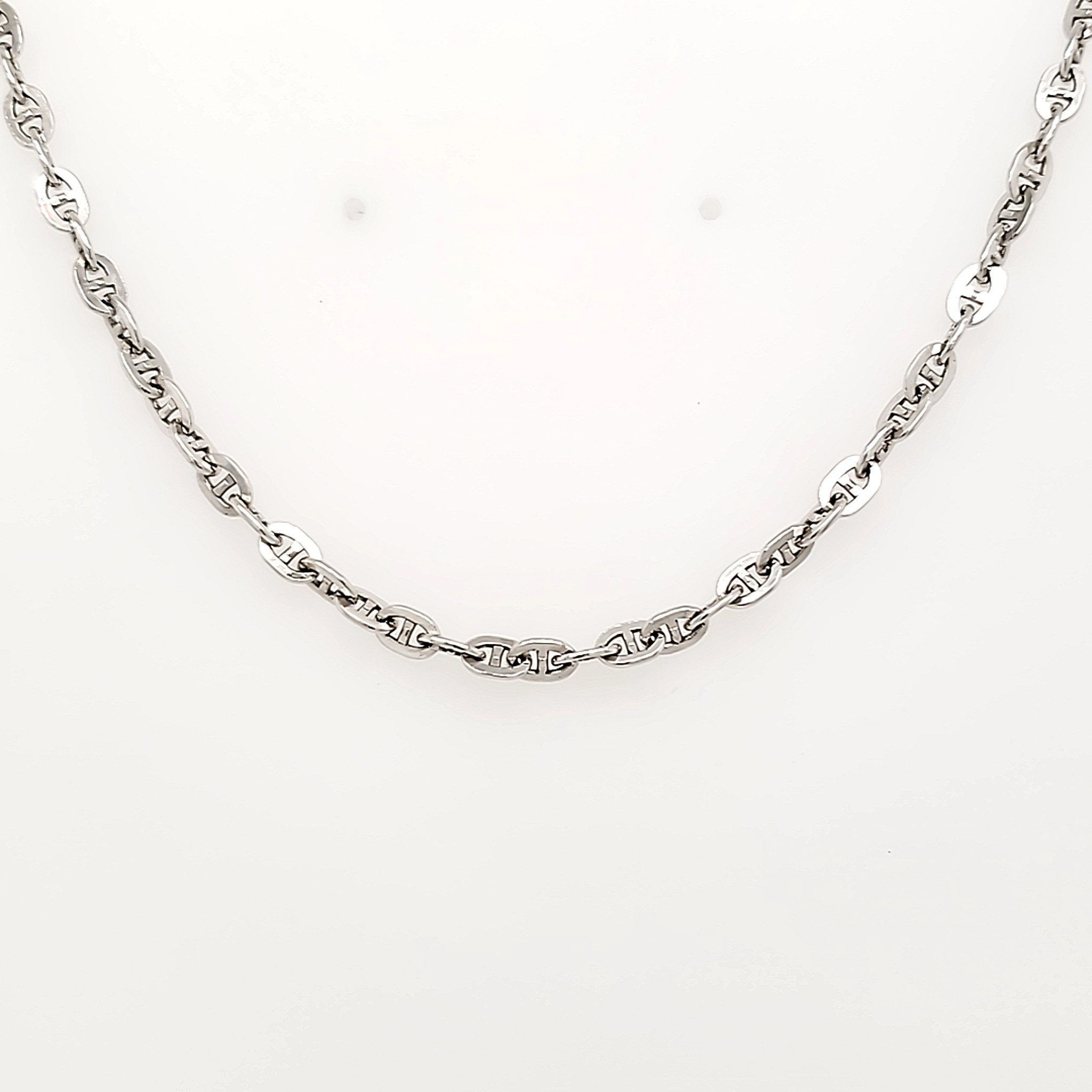 50184 14K WHITE GOLD 22" 3.25MM CABLE  GUCCI STYLE CHAIN