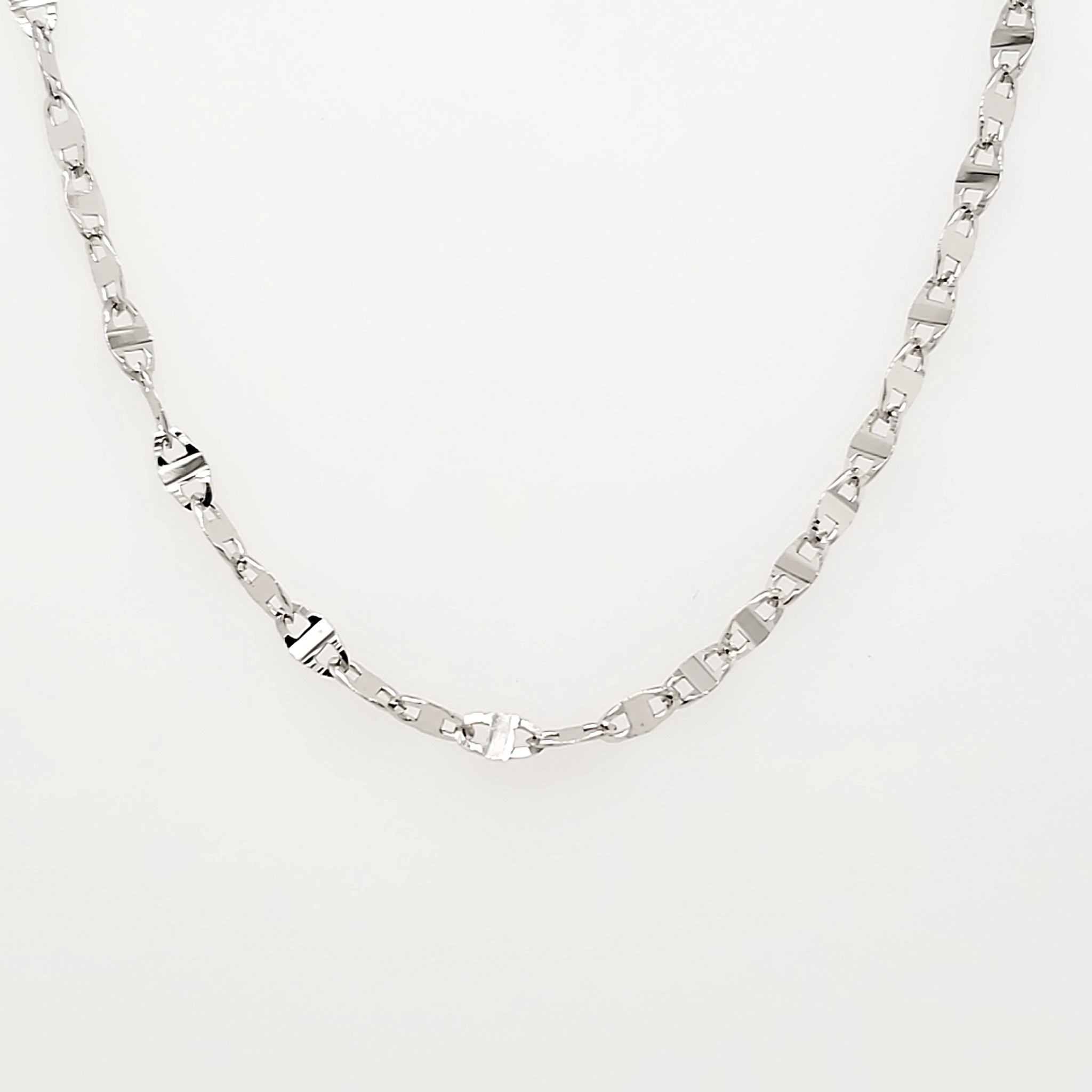 50181 14K WHITE GOLD 20" 2.40MM FLIP GUCCI STYLE CHAIN