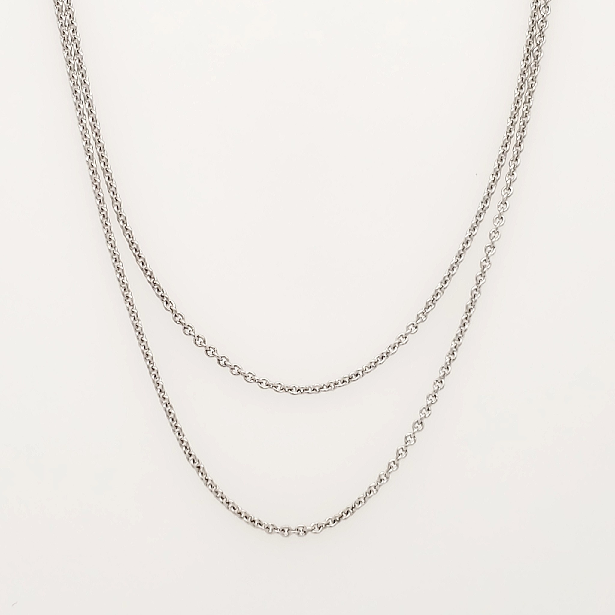 50188 14k White Gold 18" Double Cable Link Chain