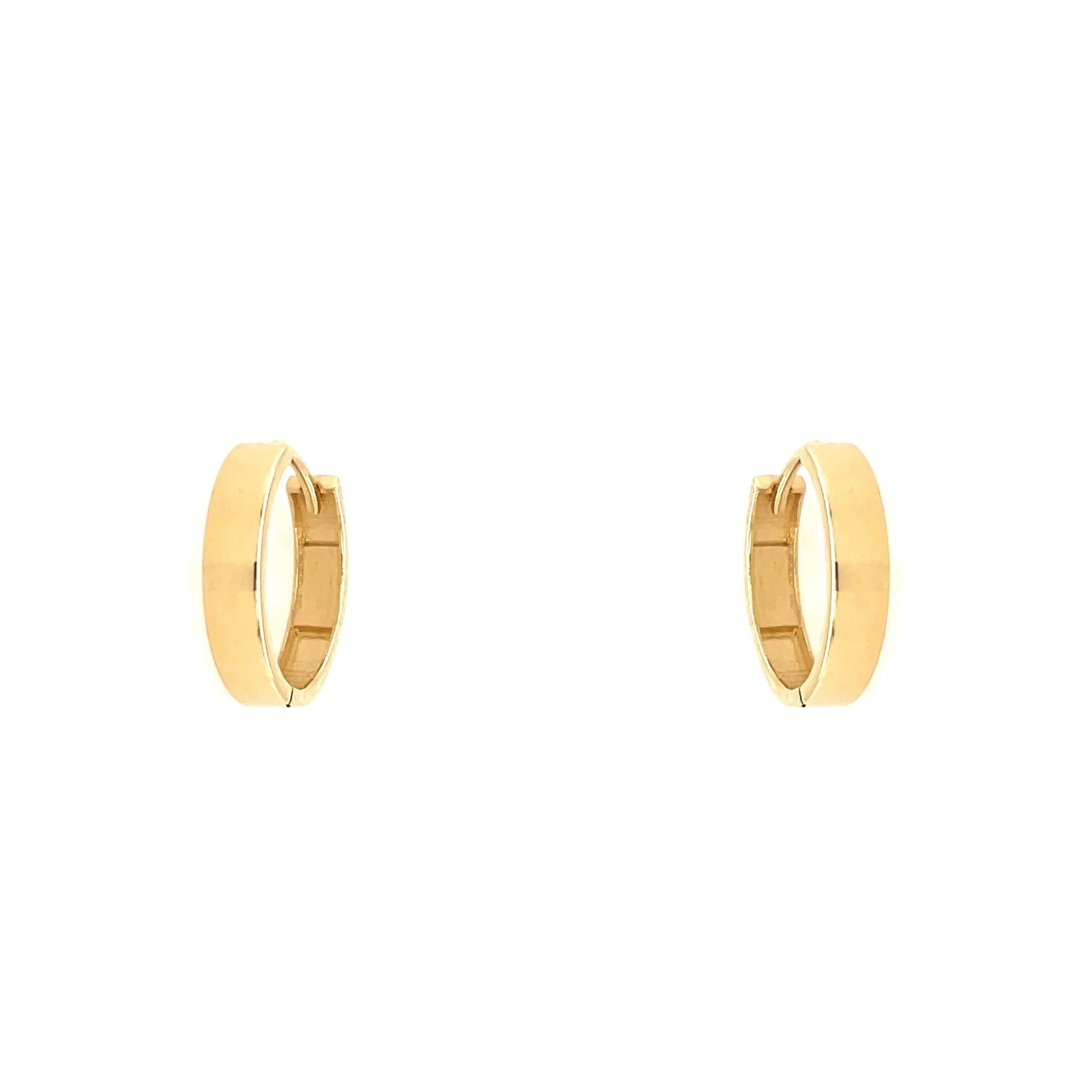 30189 14K YELLOW GOLD HIGH POLISH FLAT EDGES HUGGIES