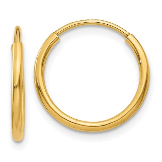 30859 14K YELLOW GOLD 0.50" 2.85MM HIGH POLISH HUGGIES