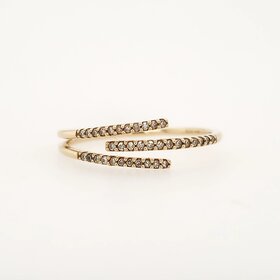 40102 14K YELLOW GOLD .10CTW DIAMOND  3 ROW SPLIT RING