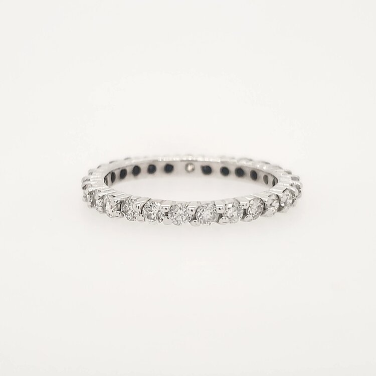 475073 14K WHITE GOLD .81CTW DIAMOND SHRED PRONG ENTERNITY WEDDING BAND