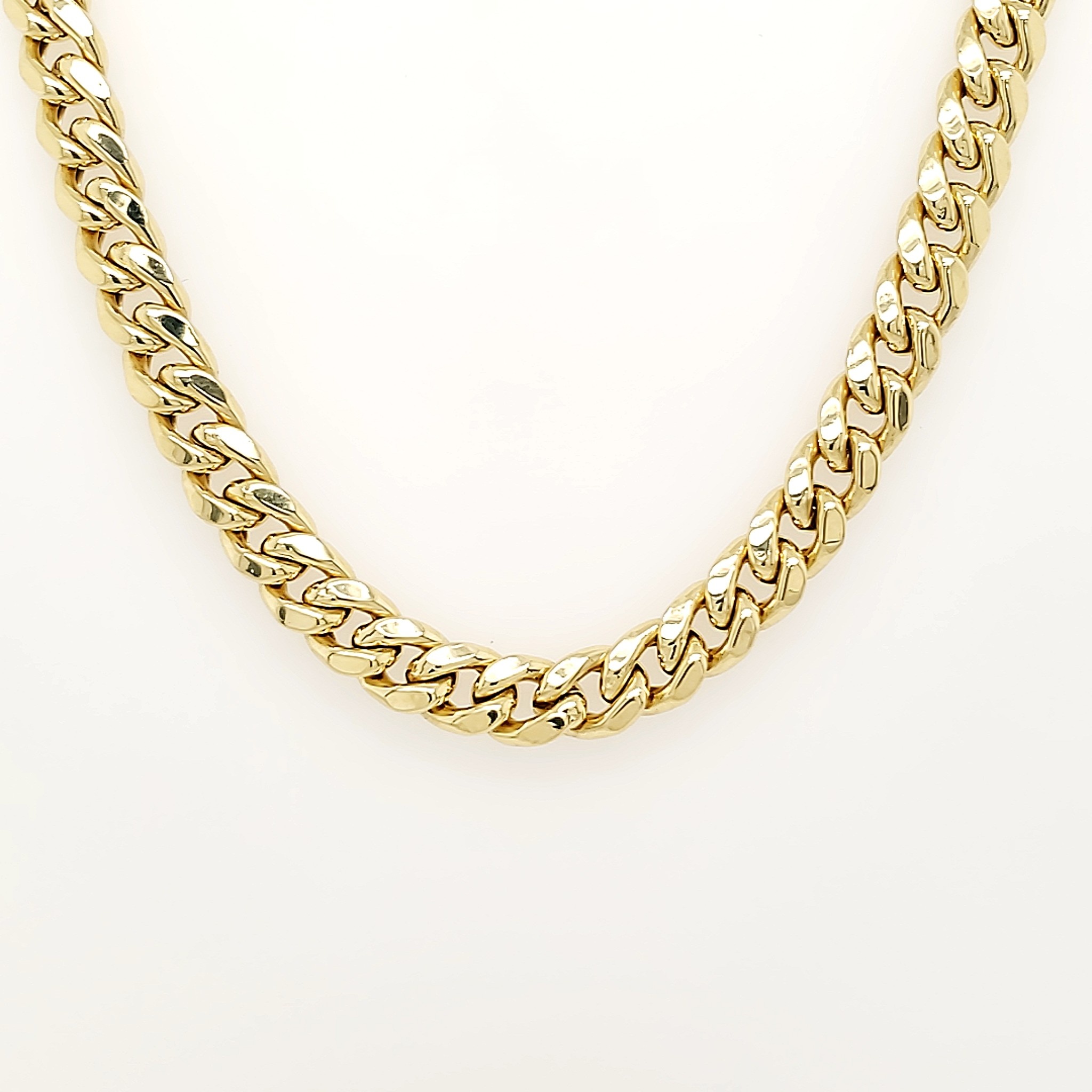 50190 14K YELLOW GOLD 26" 6.50MM HOLLOW CUBAN CHAIN