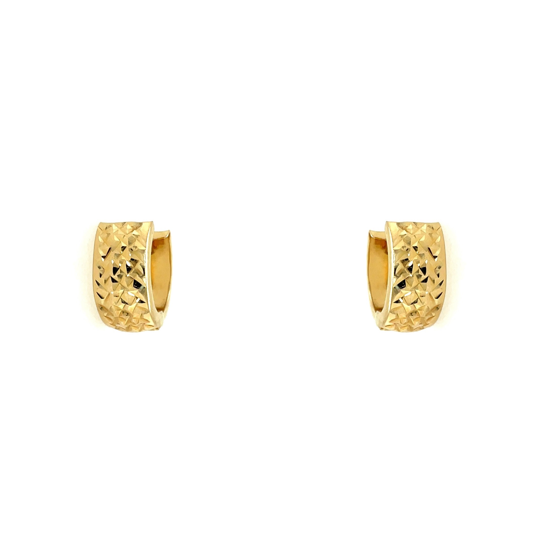 30882 14K YELLOW GOLD DIAMOND CUT 5.4MM SMALL HUGGIES