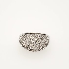 40110 14K WHITE GOLD 2CT DIAMOND PAVE SET DOME COCKTAIL RING