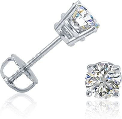 30889 14K WHITE GOLD .67CTW DIAMOND STUDS SCREWBACKS