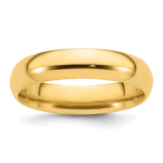 475082 14K YELLOW GOLD 5MM COMFORT FIT (SIZE 9) HIGH POLISH WEDDING BAND