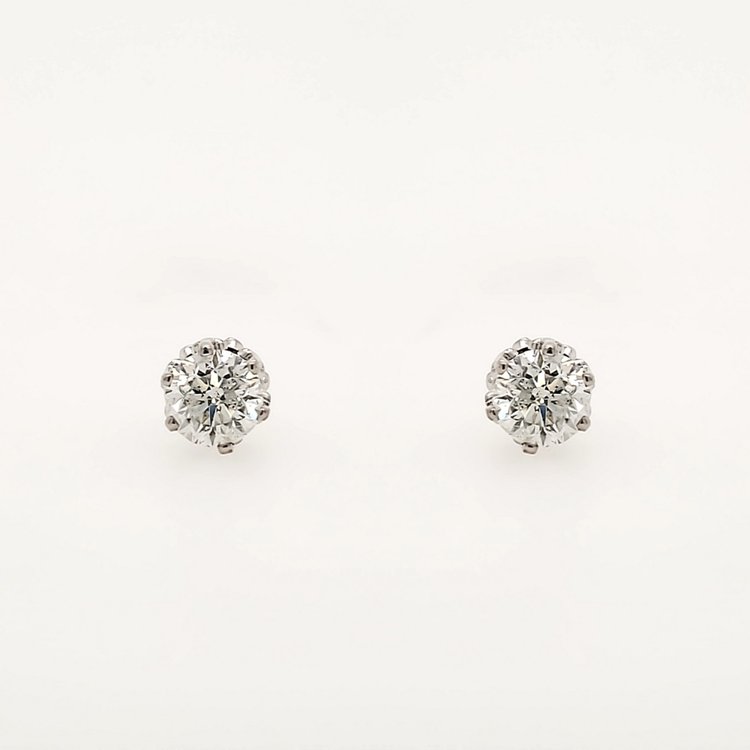 30893 14K WHITE GOLD .87CTW DIAMOND STUDS CROWN SETTING PUSH BACKS