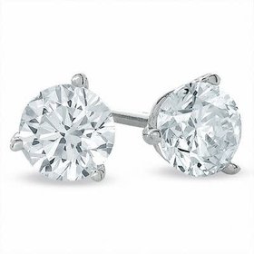 30908 14K WHITE GOLD .78TCW H I ROUND DIAMOND MARTINI SOLITAIRE STUDS