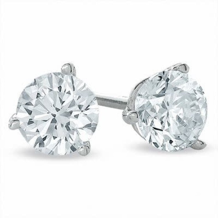 30908 14K WHITE GOLD .78TCW H I ROUND DIAMOND MARTINI SOLITAIRE STUDS
