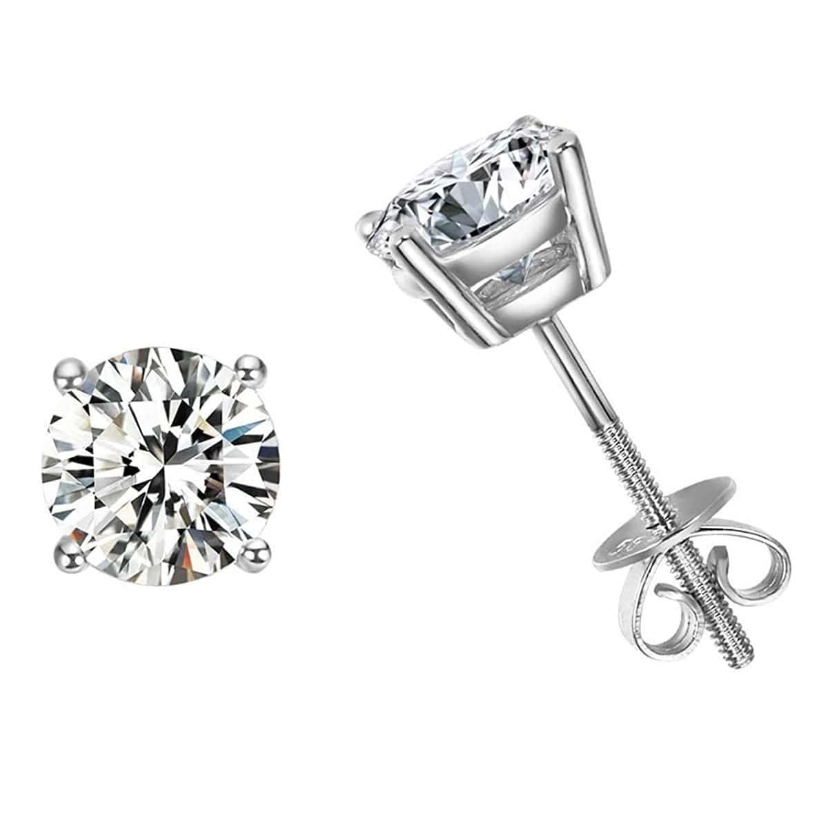 30912 14K WHITE GOLD .81TCW H I ROUND DIAMOND SOLITAIRE STUDS