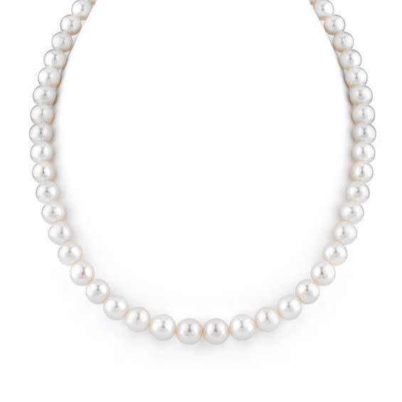 60056 14K WHITE GOLD 18" 6.5-7MM PEARL STRAND NECKLACE